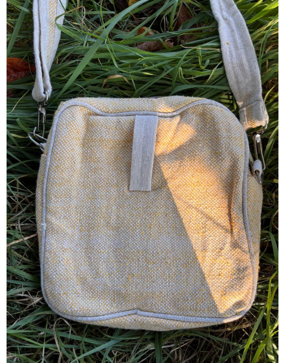 Ethno kabelka z konope - žlto biela